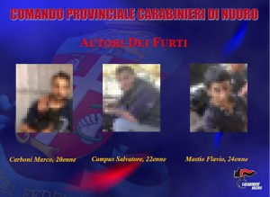 Arresti per furti nella provincia di Nuoro