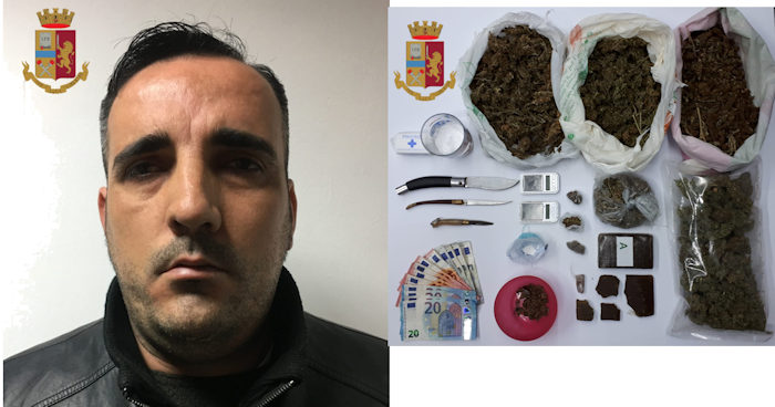 Arresto a Pirri_Roberto Cagliari e droga sequestrata