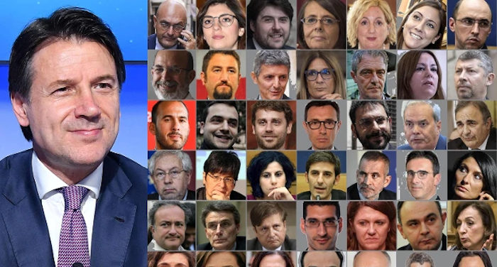 Conte con i suoi viceministri e sottosegretari