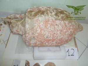 anfora antica sequestrata da forestali