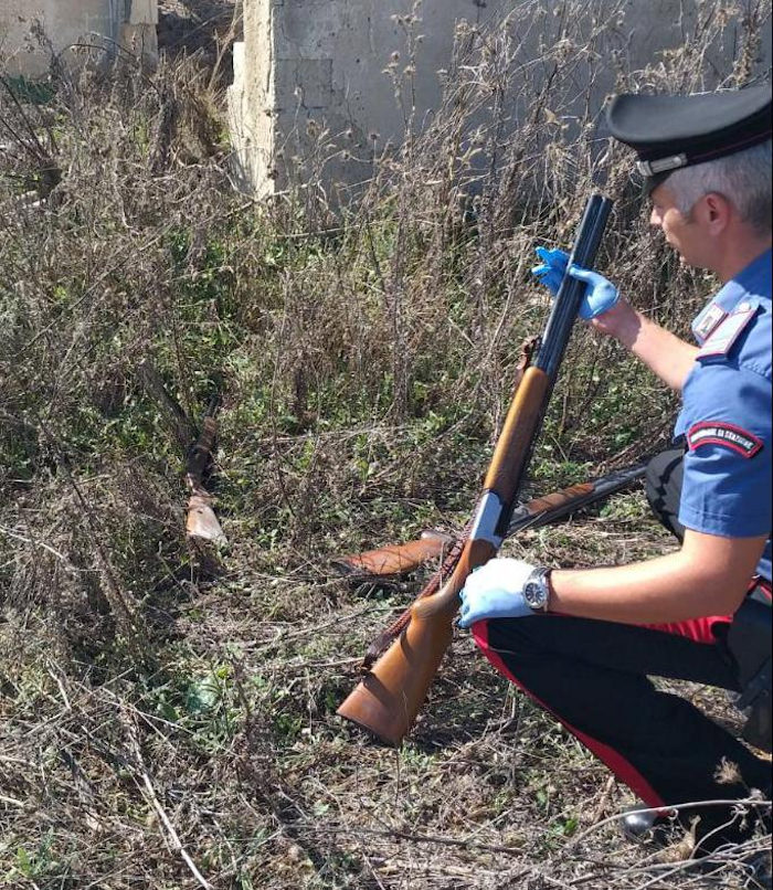 Fucili da caccia trovati da cc villasor