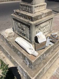 statua madonna danneggiata a senorbi