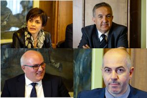 da sinistra in altro Argiola assessore turismo_Spanu assessore affari generali_Caria assessore agricoltura e dessena assessore pubblica istruzione