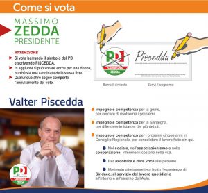 elezioni regionali febbraio 2019_valter Piscedda